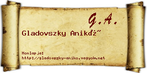 Gladovszky Anikó névjegykártya